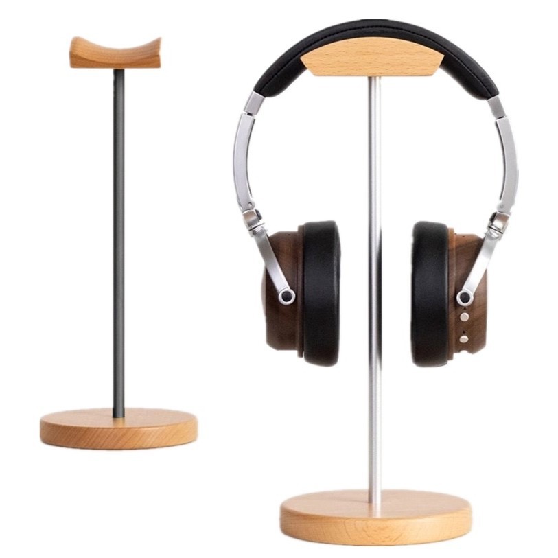 Desk Setup Table - Stojak na słuchawki z drewna orzecha