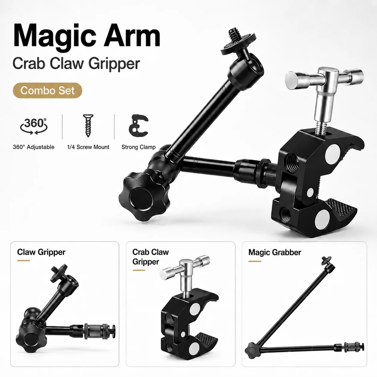 Monitor Arm Clamp - Magiczne ramię 7/11/20 cali 360 °