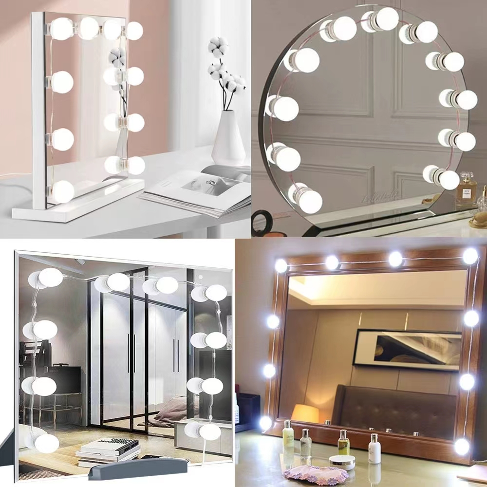 Desk Setup Modern - LED Light Paste Mirror Makeup Light