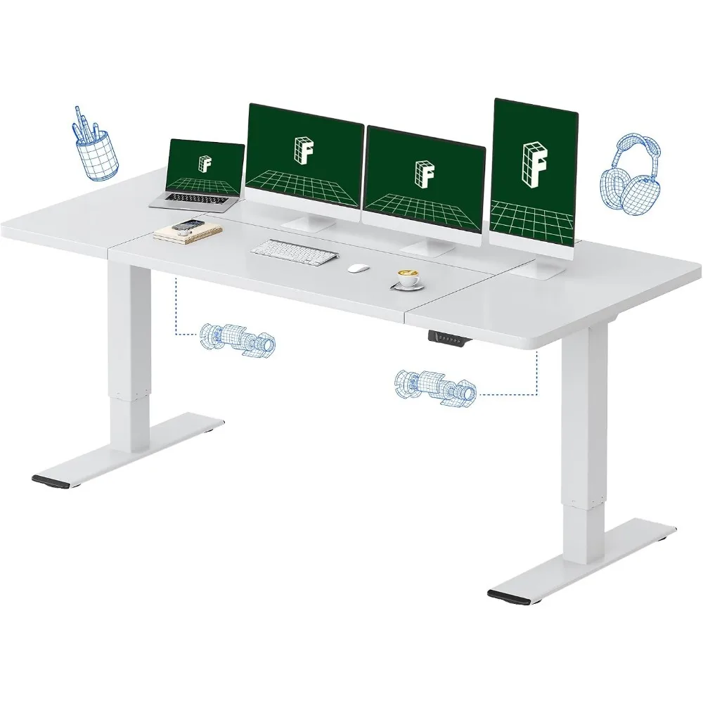 Dual Monitor Desk Setup - FLEXISPOT Biurko Elektryczne z Podwójnym Silnikiem,