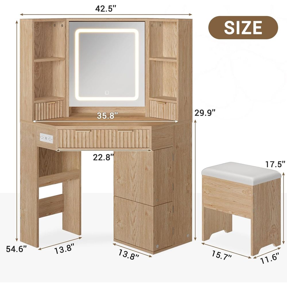 Toaletka BTHST z oświetleniem  – Desk Setup Modern recenzja i cena