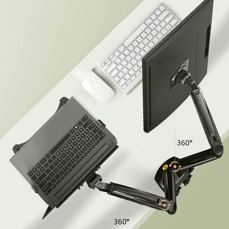 Podwójne ramię ze sprężyną gaz – Dual Monitor Desk Setup recenzja i cena