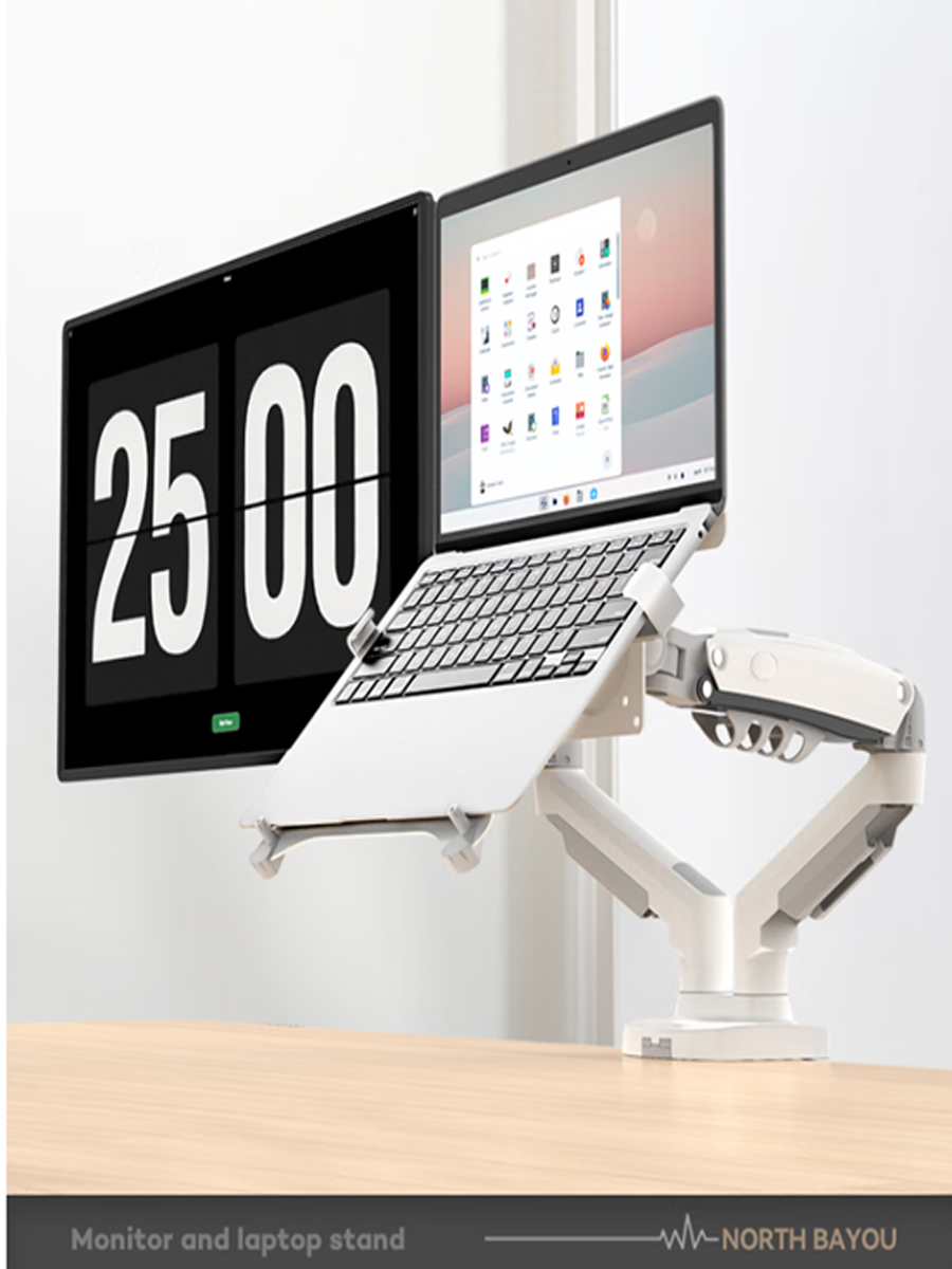 Podwójne ramię ze sprężyną gaz – Dual Monitor Desk Setup recenzja i cena