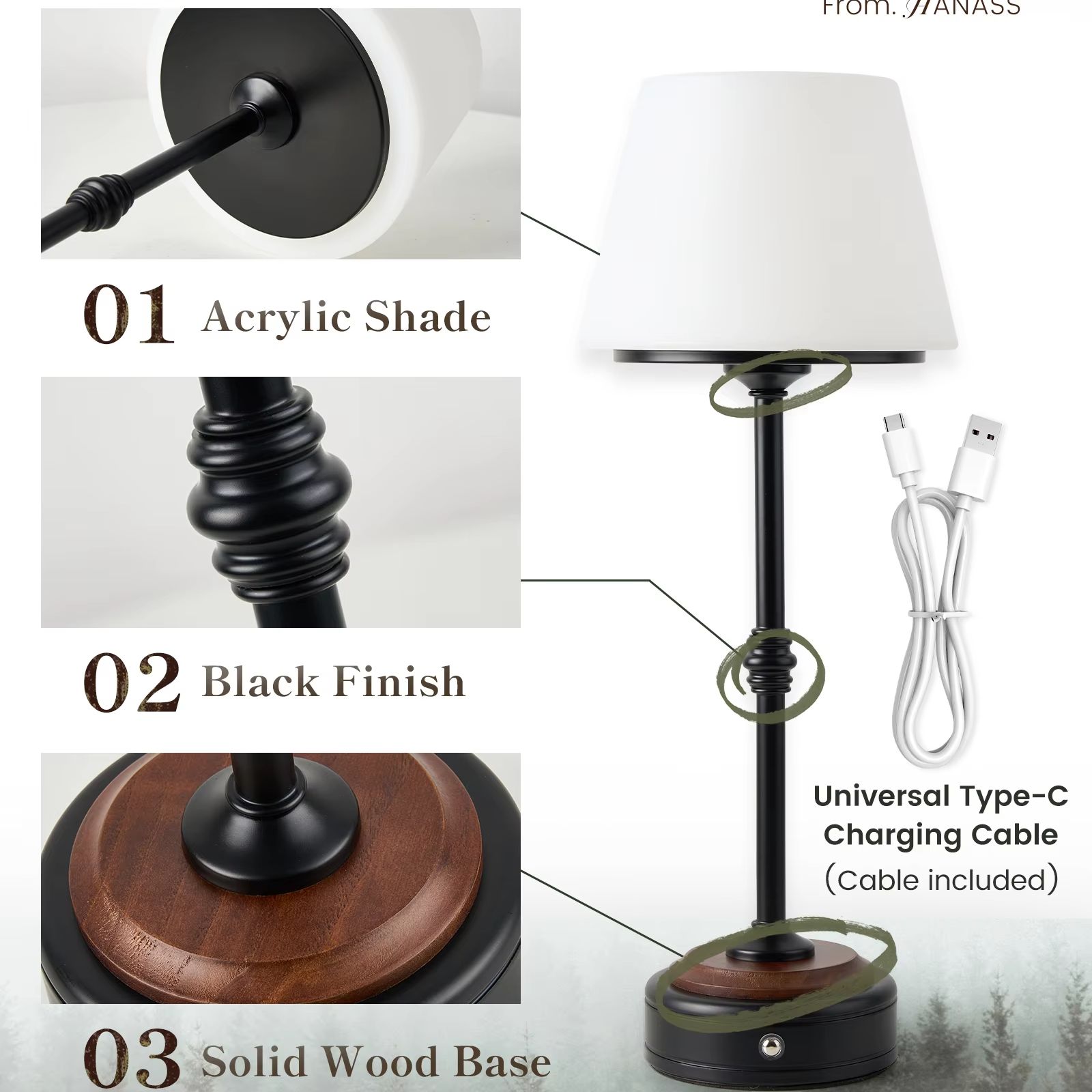 Bezprzewodowe lampki stołowe,  – Desk Setup Modern recenzja i cena