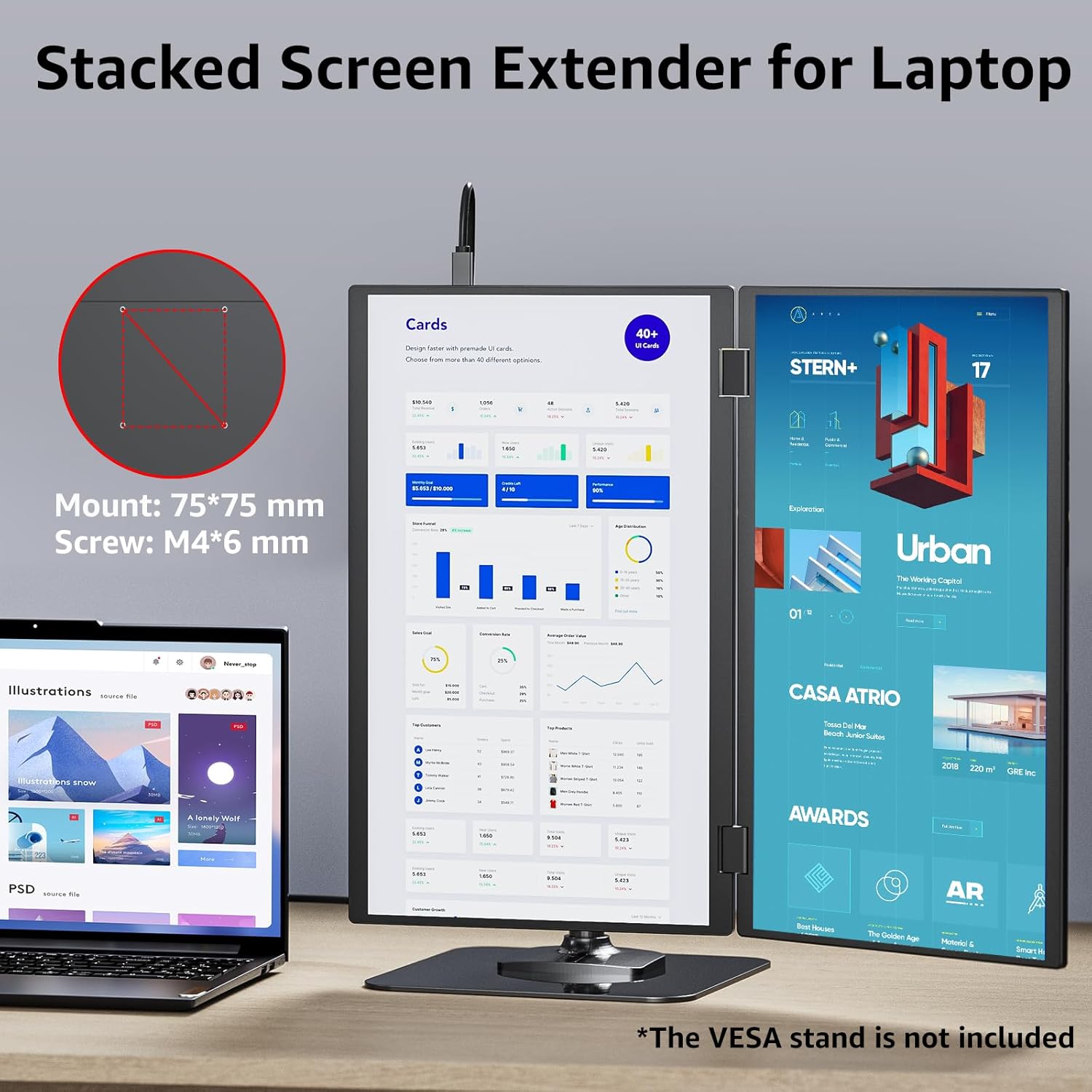 AHXJKA 15,6-calowy Podwójny Pr – Dual Monitor Desk Setup recenzja i cena