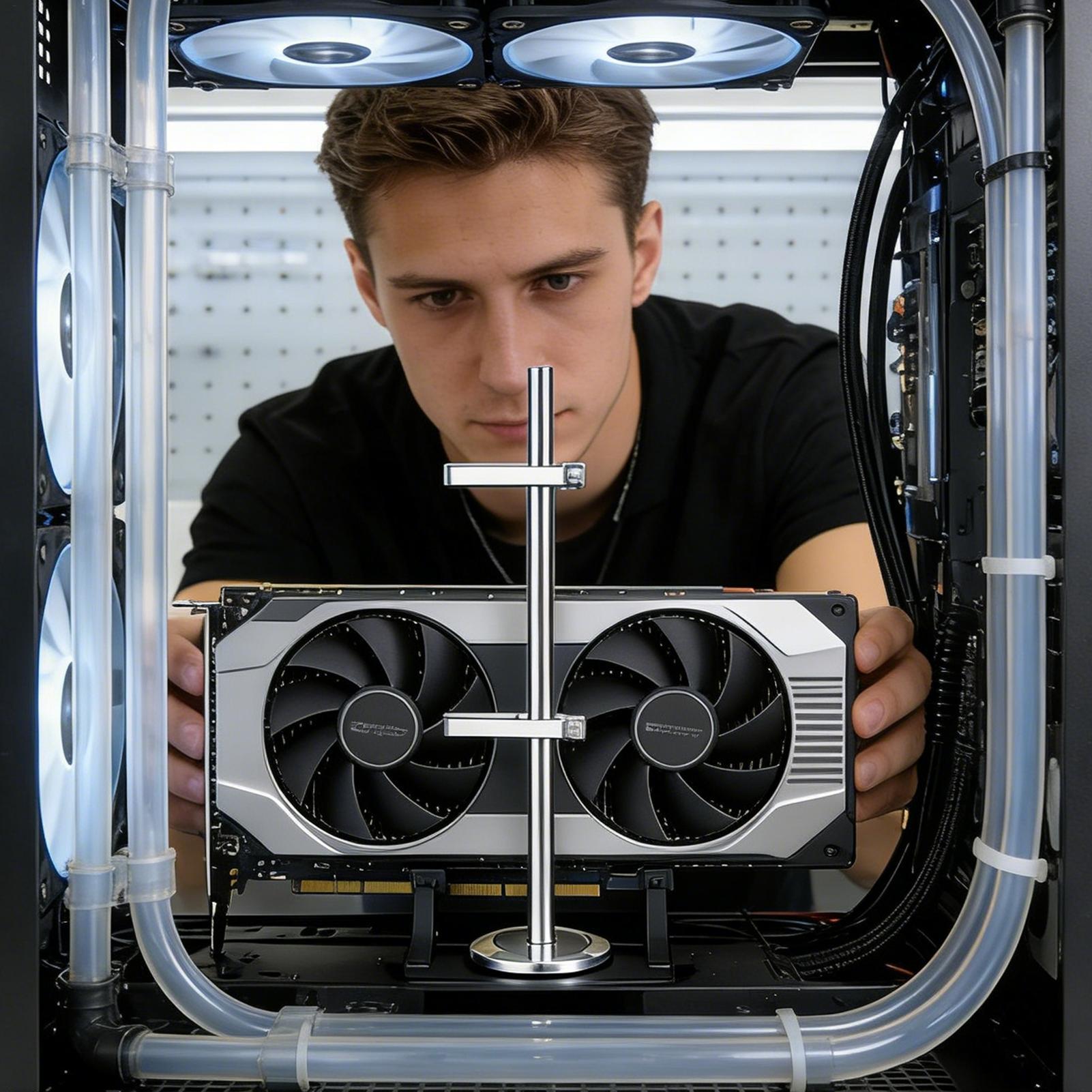 Uchwyt podtrzymujący GPU z mag – Desk Setup Videos recenzja i cena