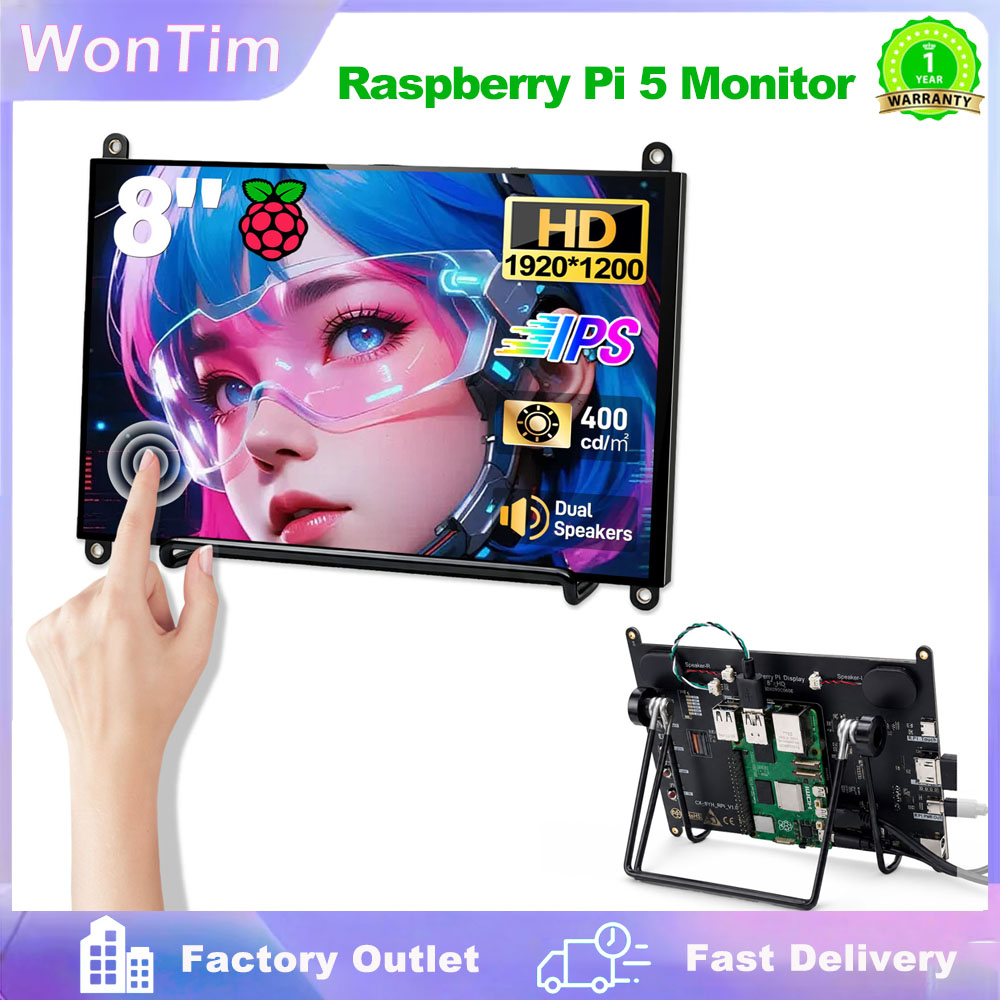 Monitor dotykowy WonTim 8' do  – Dual Monitor Desk Setup recenzja i cena