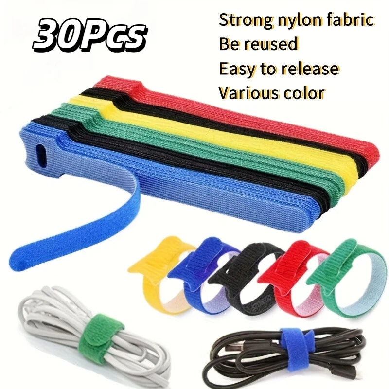 30 szt. Wielokolorowe, wielokr – Cable Velcro Strap recenzja i cena